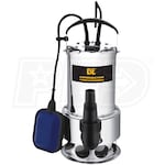 BE ST-900SD - 56 GPM Stainless Steel Submersible Trash Pump w/ Float Switch