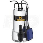 BE SP-900SD - 57 GPM Submersible Stainless Steel/Thermoplastic Utility Pump w/ Float Switch