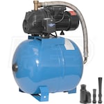 Superior Pump 12.4 GPM 3/4 HP Cast Iron Convertible Jet Pump w/ 13.2-Gallon Tank & Injector Kit