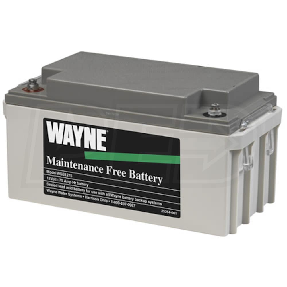 Maintenance Free AGM Standby Battery Back-up Sump Systems  12V Maintenance Free 