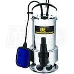 BE ST-900SD - 56 GPM Stainless Steel Submersible Trash Pump w/ Float Switch (Scratch & Dent)