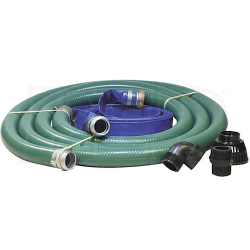 1-1/2" Green Water Suction Hose Honda Kit w/50' Red Discharge Hose